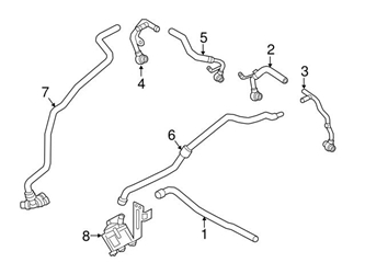 Genuine BMW 11537848374 Turbocharger Coolant Line; Right - BMW 3 Genuine BMW 11537848374 Turbocharger Coolant Line; Right - BMW