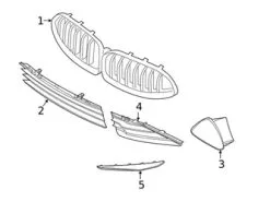 Genuine BMW 51137449424 Grille; Front Upper - BMW