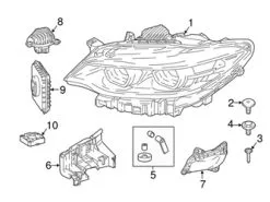 Genuine BMW 63117469787 Headlight Assembly; Left - BMW