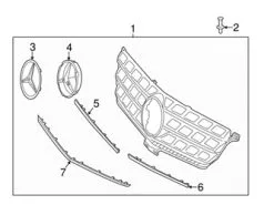 Genuine Mercedes 16688010859040 Grille; Front - Mercedes | 16688004859040 1668801085 16688010859982