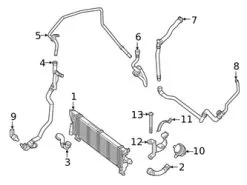Genuine Mercedes 2385016800 Coolant Hose; Left - Mercedes