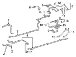 Genuine Mercedes 2535018982 Coolant Hose; Rear - Mercedes