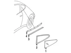 Genuine Porsche 9115431960270K Door Belt Molding; Right, Left - Porsche