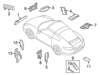 Genuine Porsche 95853891600 Vehicle Key - Porsche 3 Genuine Porsche 95853891600 Vehicle Key - Porsche