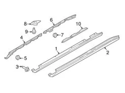 Genuine Porsche 95B853541B Rocker Panel Molding Bracket; Left - Porsche