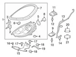 Genuine Porsche 95B941741A Headlight Washer Nozzle; Left, Right - Porsche