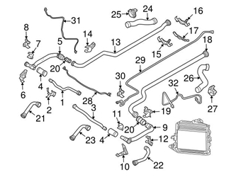 Genuine Porsche 98710622701 Engine Coolant Overflow Hose; Front - Porsche 3 Genuine Porsche 98710622701 Engine Coolant Overflow Hose; Front - Porsche