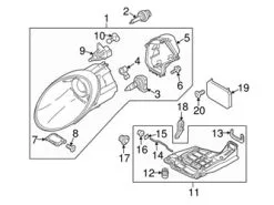 Genuine Porsche 99763114100 Headlight Level Motor Connector; Left, Right, Front - Porsche