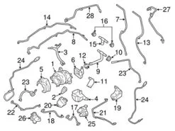 Genuine Porsche 9A110607974 Turbocharger Coolant Line; Left - Porsche | 9A110607973