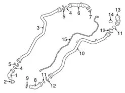 Genuine Porsche 9P1121568 Coolant Pipe; Right, Lower - Porsche