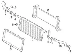 Genuine Porsche 9P1121630 Radiator Coolant Hose; Left, Center Upper - Porsche